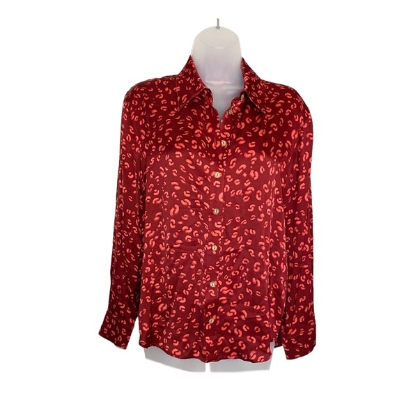 FARM Rio Magda Button-down Red Blouse - Picture 2 of 4